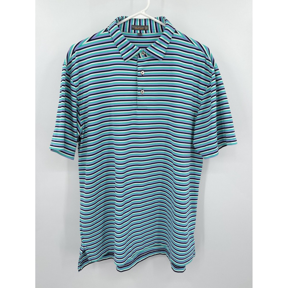 Peter Millar Summer Comfort Polo Shirt Size L Striped
